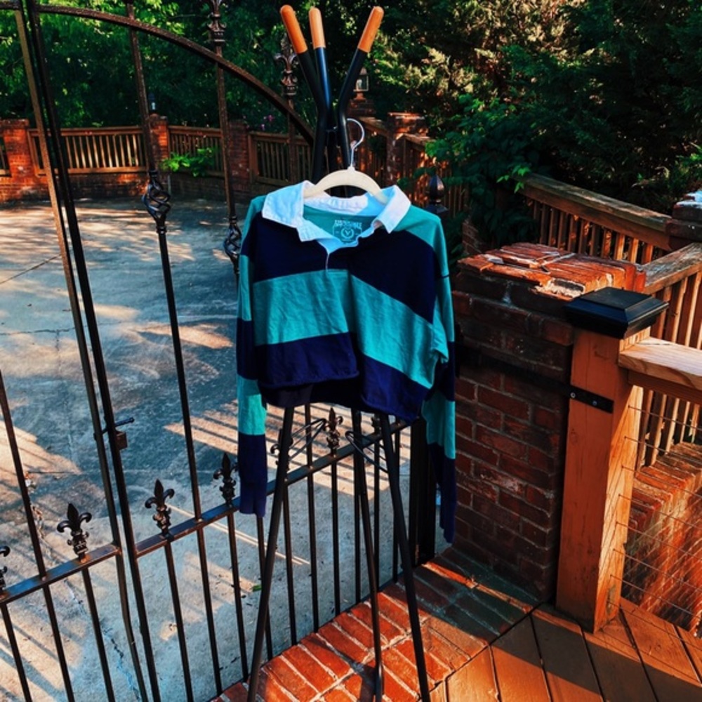 ae colorblock vsco girl henley top 🌊